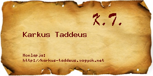 Karkus Taddeus névjegykártya